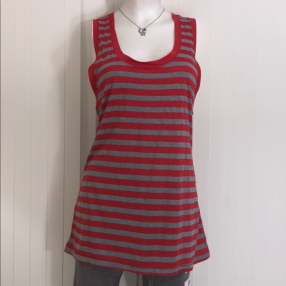 Abbot Main Tops - ABBOT MAIN Grenadine Red Stripe Racerback Tank M Comfy & Cute! New NWT